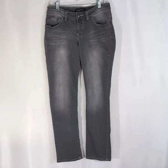 Lee Platinum Label Grey Gray Jeans Mid Rise Straight Leg Selvedge Denim - Size 6 - Picture 3 of 11